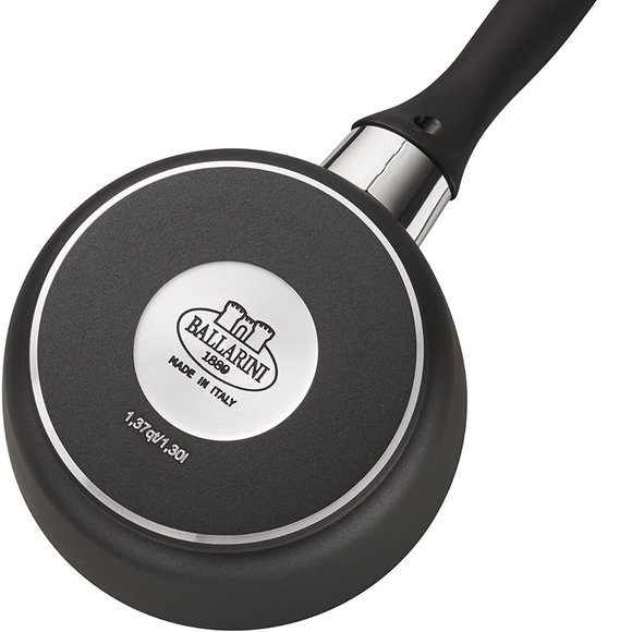 Ballarini Pisa Forged Aluminum Nonstick Saucepan with Lid, 1.4-Quart,  BLACK - Picture 3 of 7